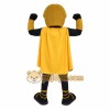Black Gold Hooded Superhero Mascot Costume Black Gold Hooded Superhero Mascot Costume