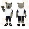 Gray White Navy Wolf Mascot Costume