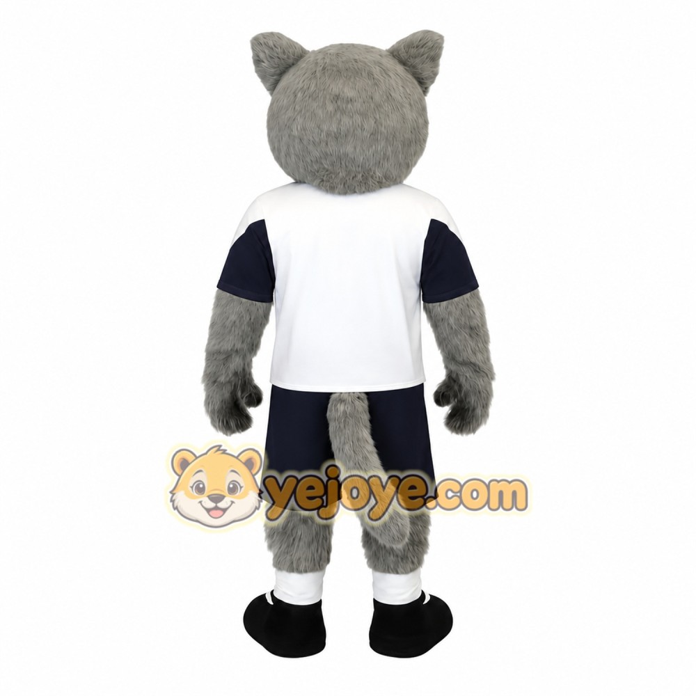 Gray White Navy Wolf Mascot Costume Gray White Navy Wolf Mascot Costume