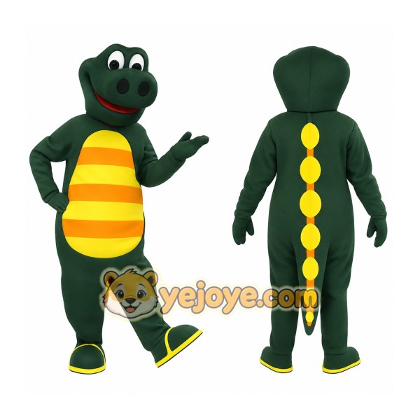 Green Yellow Orange Alligator Mascot Costume