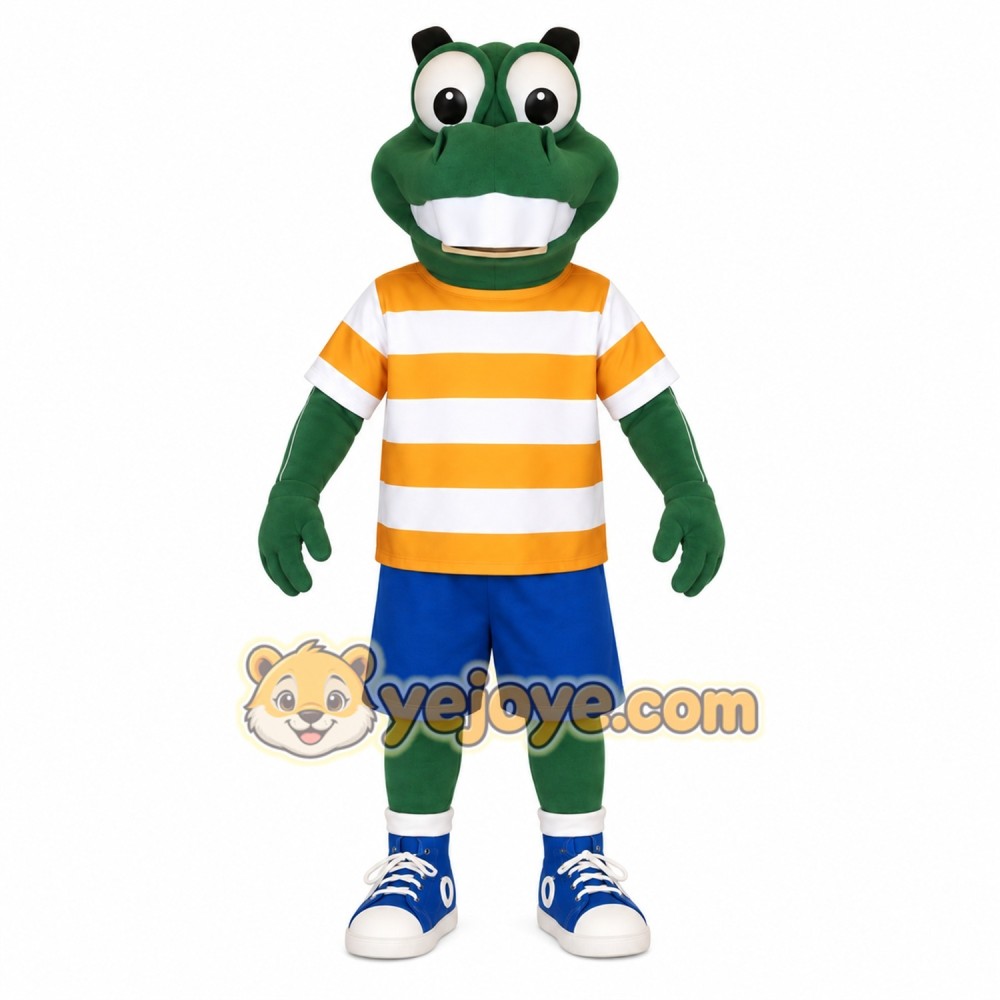Green Orange Blue Alligator Mascot Costume Green Orange Blue Alligator Mascot Costume