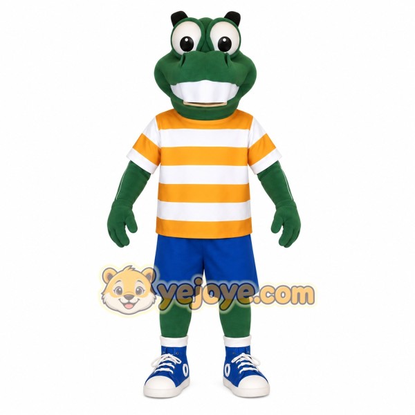 Green Orange Blue Alligator Mascot Costume Green Orange Blue Alligator Mascot Costume