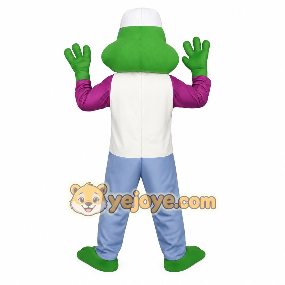 Green Purple Frog Mascot Costume