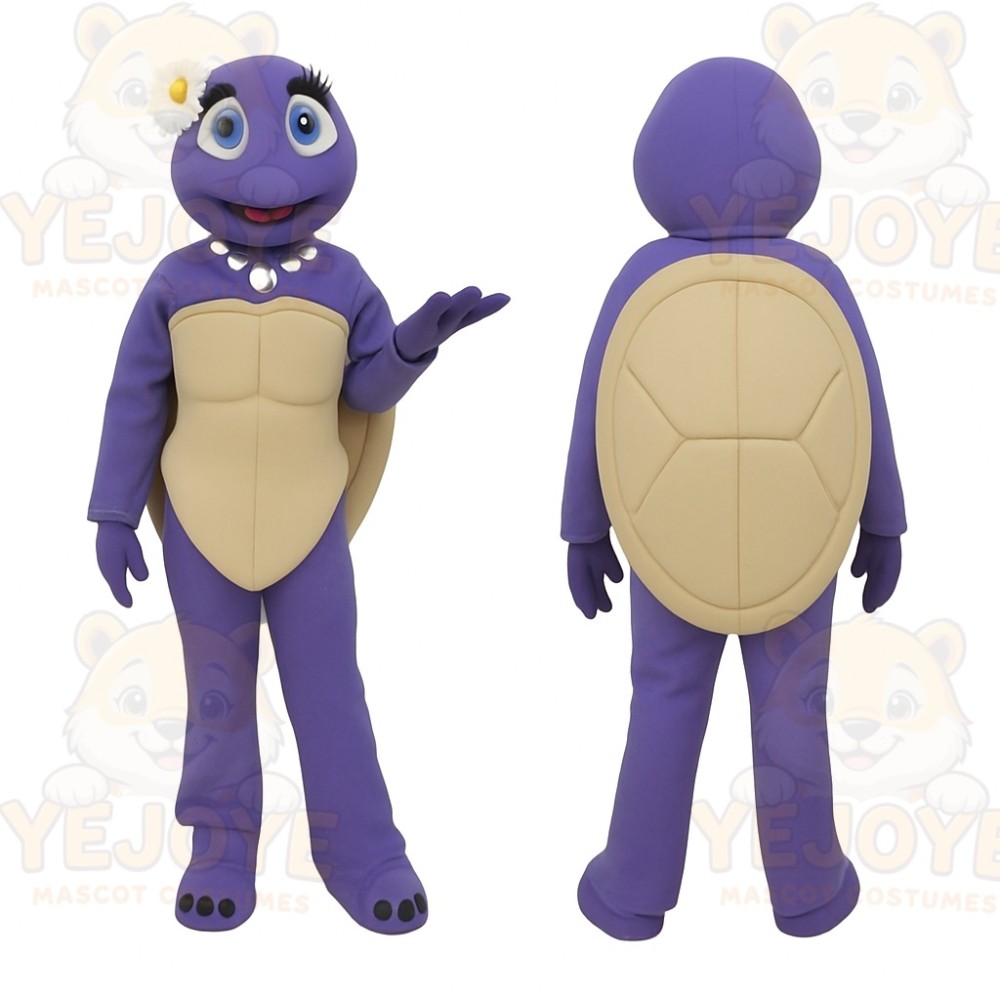 Purple Beige Female Turtle Mascot Costume