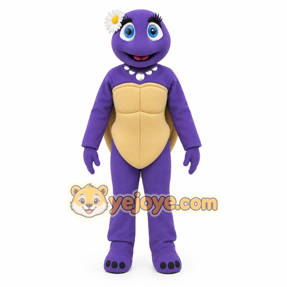 Purple Beige Female Turtle Mascot Costume