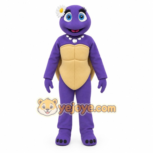 Purple Beige Female Turtle Mascot Costume Purple Beige Female Turtle Mascot Costume