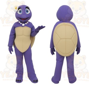 Purple Beige Female Turtle Mascot Costume