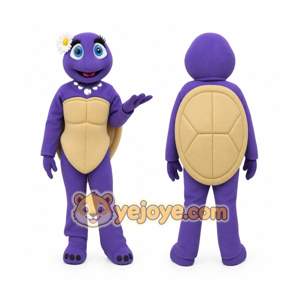 Purple Beige Female Turtle Mascot Costume