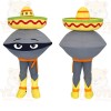Gray Yellow Sombrero Clam Mascot Costume