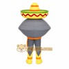 Gray Yellow Sombrero Clam Mascot Costume Gray Yellow Sombrero Clam Mascot Costume