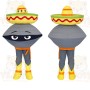 Gray Yellow Sombrero Clam Mascot Costume