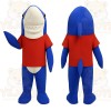 Blue White Shark With Red Shirt Mascot Costume