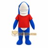 Blue White Shark With Red Shirt Mascot Costume
