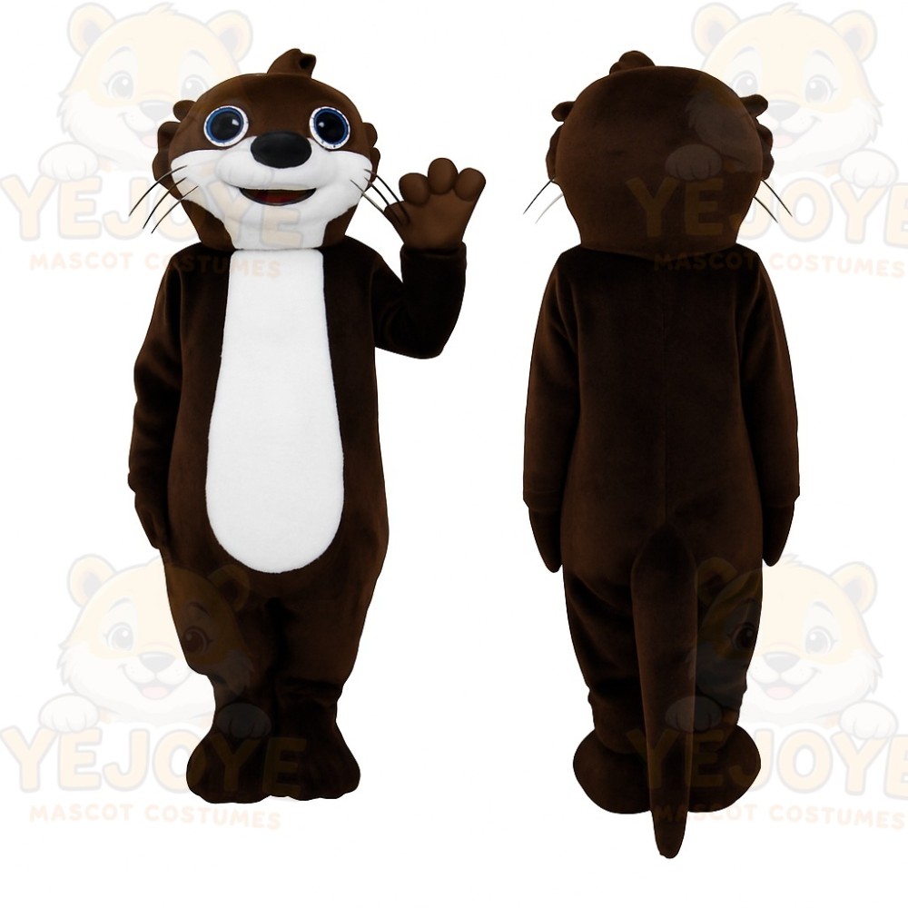Brown White Otter Mascot Costume