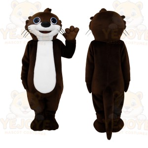 Brown White Otter Mascot Costume