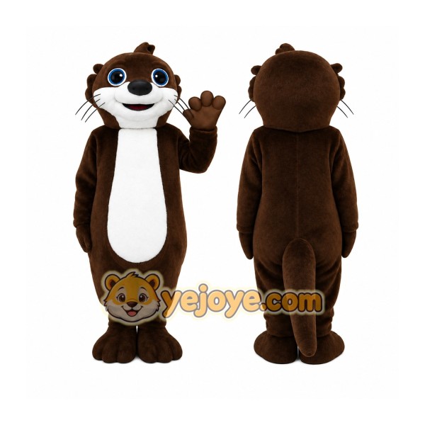 Brown White Otter Mascot Costume