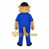 Tan Blue Bear Black Yellow Cap Mascot Costume