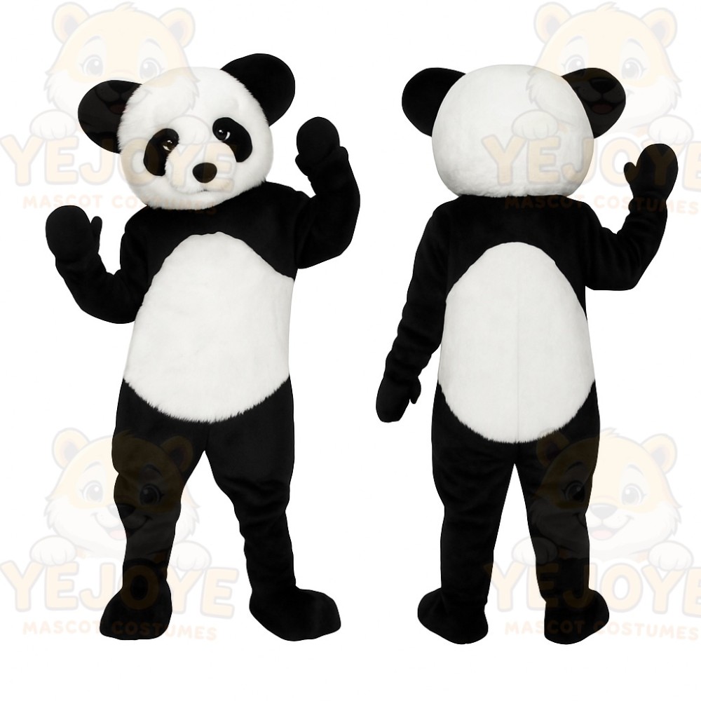 Black White Panda Mascot Costume