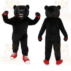 Black Red Bear Mascot Costume