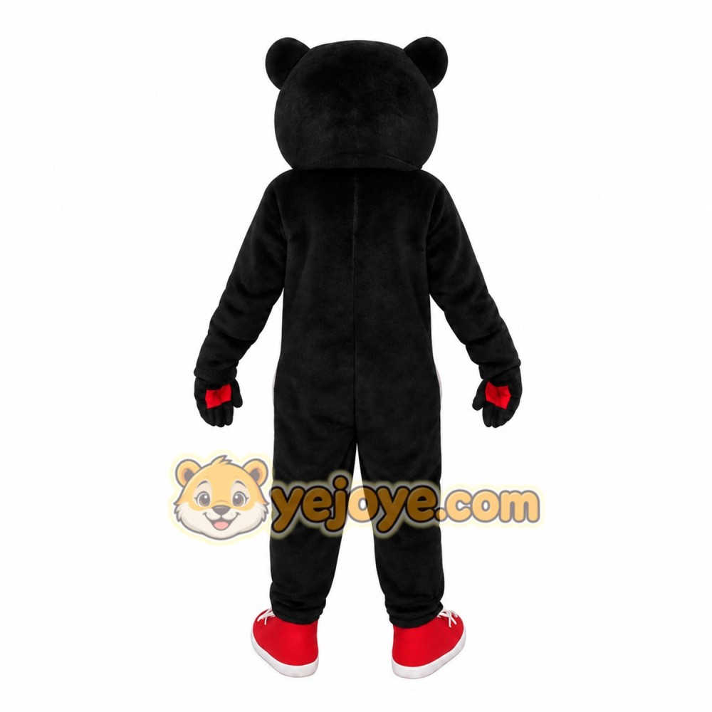 Black Red Bear Mascot Costume