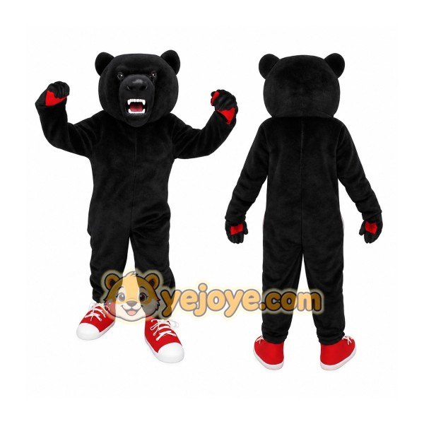 Black Red Bear Mascot Costume