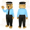 Tan Blue Black Police Bear Mascot Costume