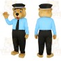 Tan Blue Black Police Bear Mascot Costume