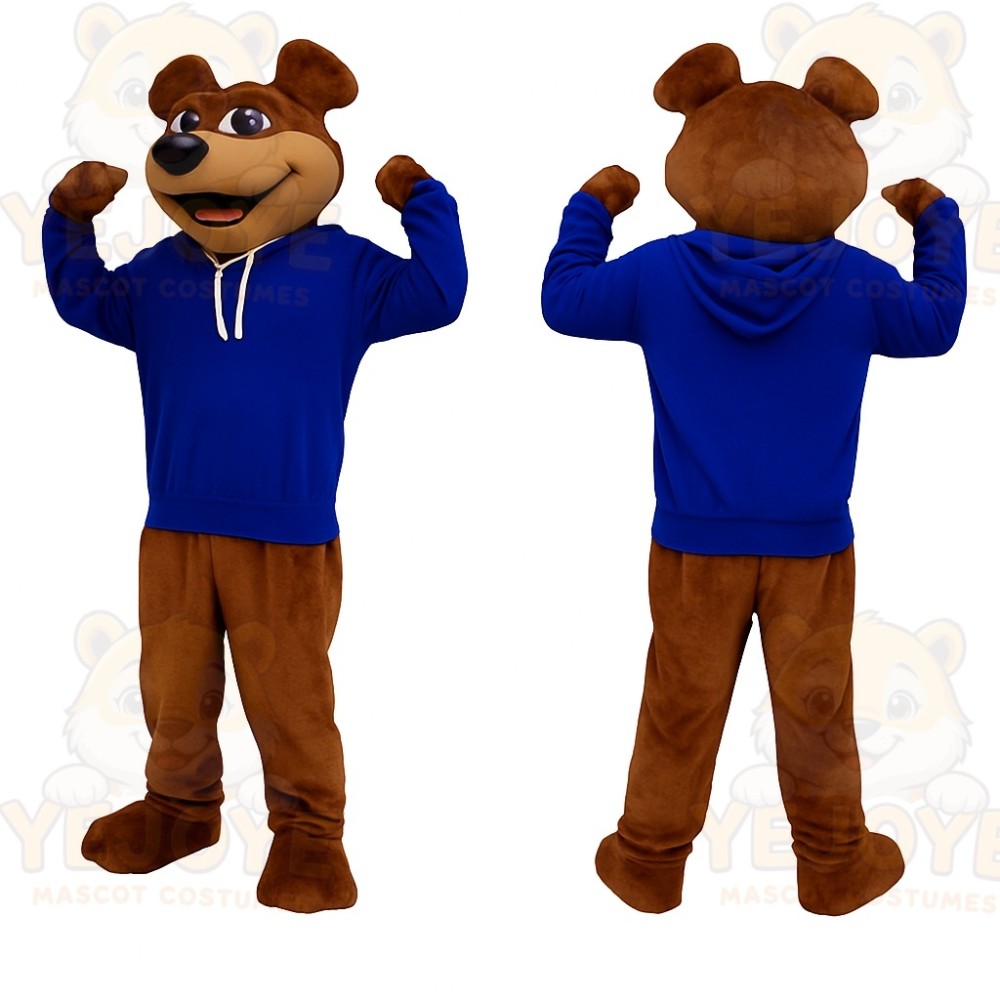 Brown Blue Dog Mascot Costume