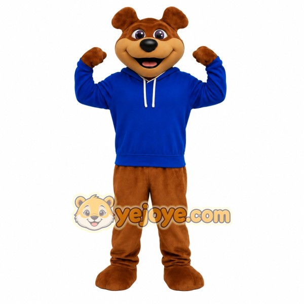 Brown Blue Dog Mascot Costume Brown Blue Dog Mascot Costume