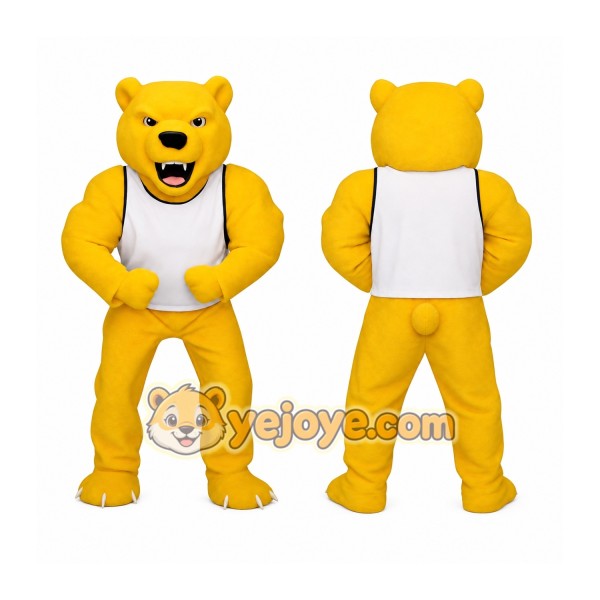 Yellow White Bear Mascot Costume