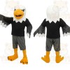 White Black Gray Bald Eagle Mascot Costume