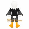 White Black Gray Bald Eagle Mascot Costume