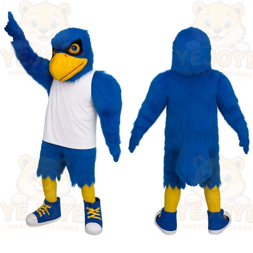 Blue Yellow White Eagle Mascot Costume