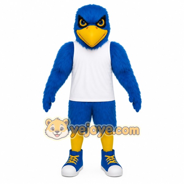 Blue Yellow White Eagle Mascot Costume