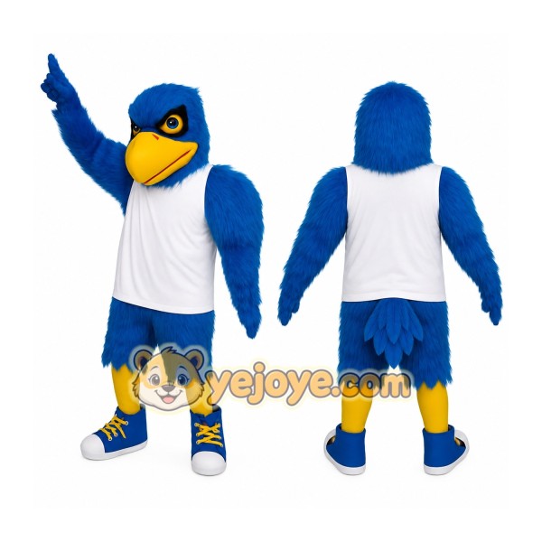 Blue Yellow White Eagle Mascot Costume