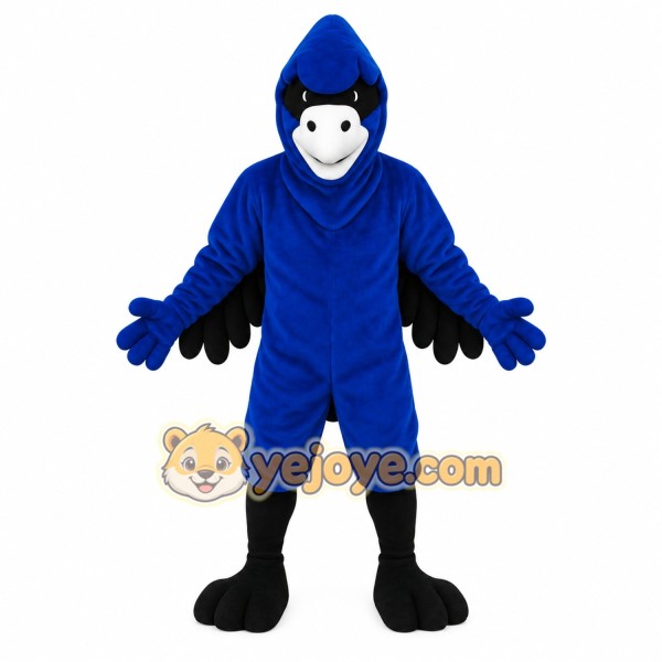 Blue Black White Blue Jay Mascot Costume
