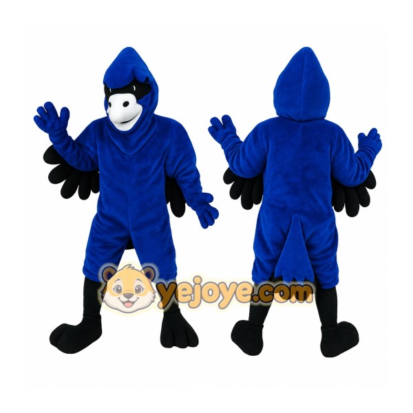 Blue Black White Blue Jay Mascot Costume