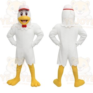 White Yellow Red Chicken Mascot Costume