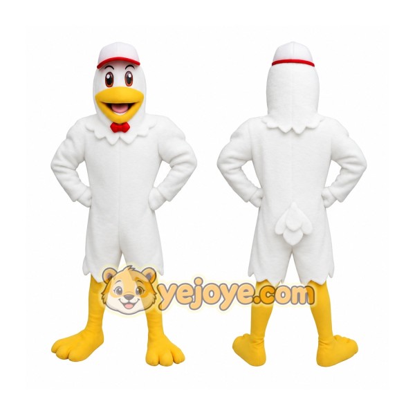 White Yellow Red Chicken Mascot Costume