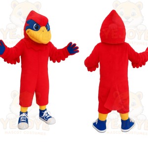 Red Blue Yellow Cardinal Bird Mascot Costume