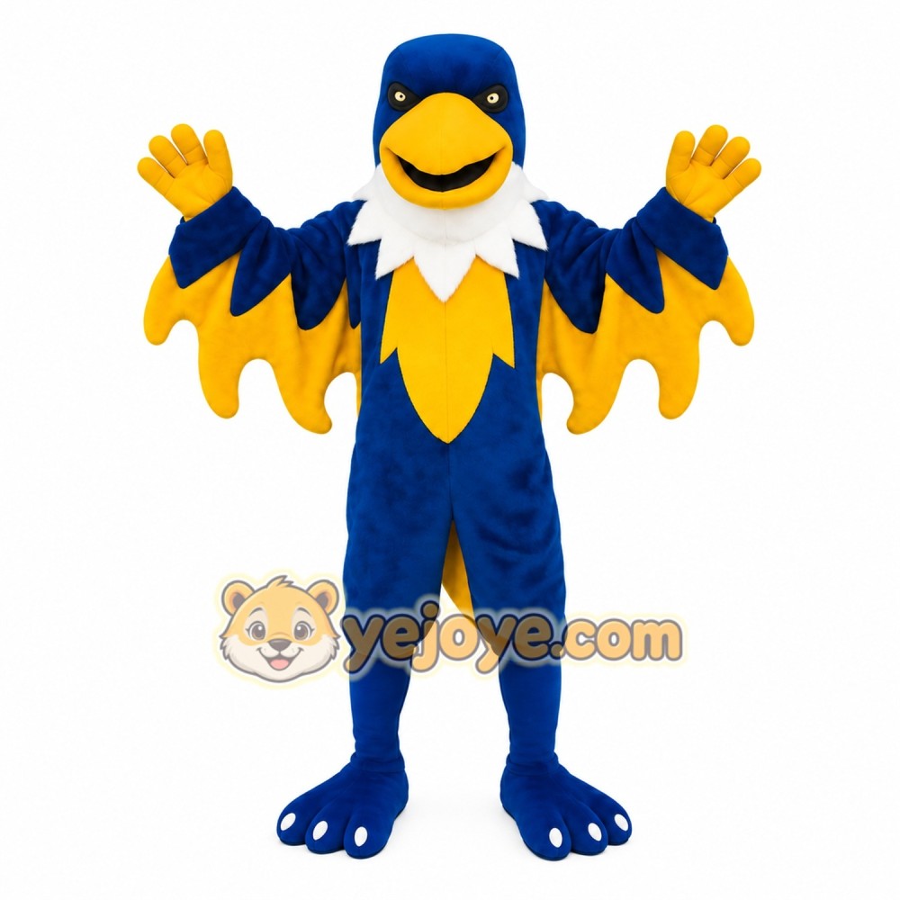 Blue Yellow White Eagle Mascot Costume