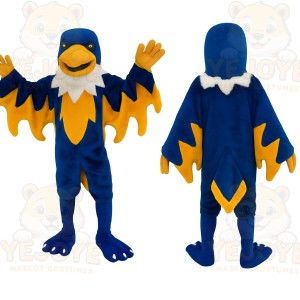 Blue Yellow White Eagle Mascot Costume