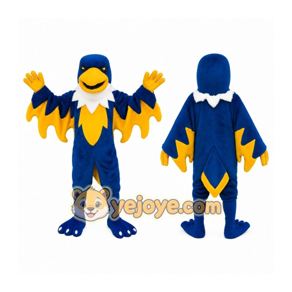 Blue Yellow White Eagle Mascot Costume