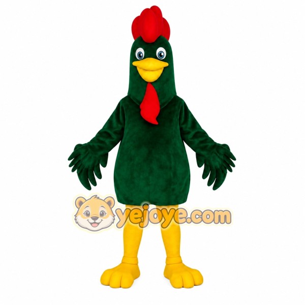 Green Red Yellow Rooster Mascot Costume Green Red Yellow Rooster Mascot Costume