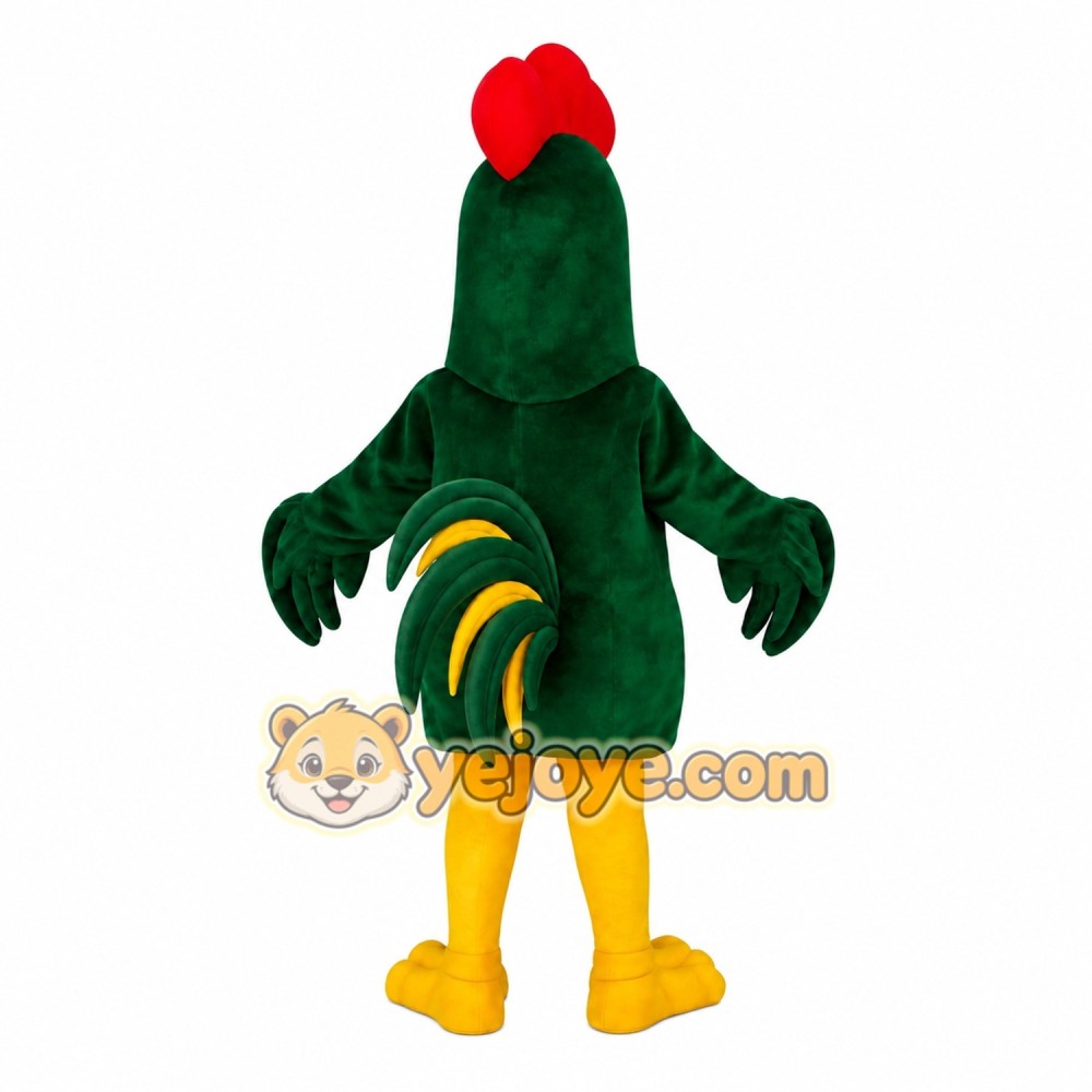 Green Red Yellow Rooster Mascot Costume Green Red Yellow Rooster Mascot Costume
