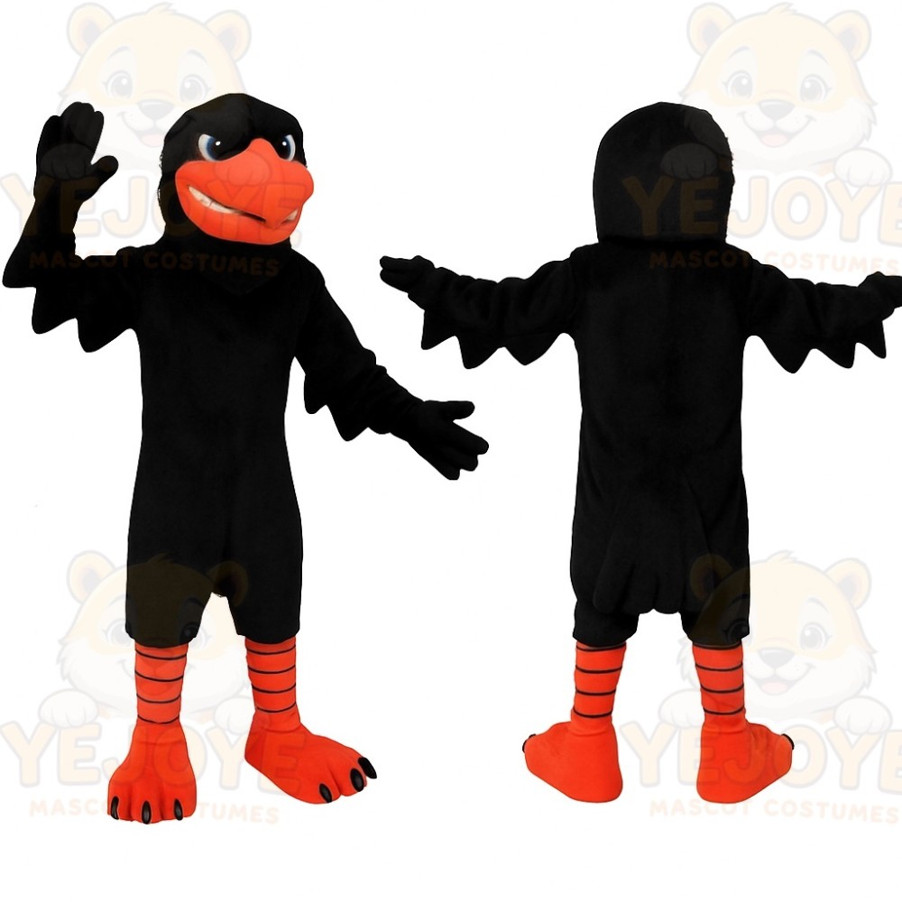 Black Orange Bird Mascot Costume