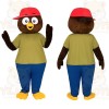 Brown Red Olive Blue Owl Mascot Costume