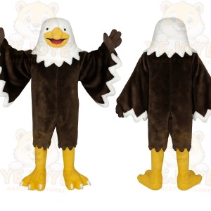Brown White Yellow Eagle Mascot Costume