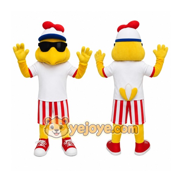 Yellow Red White Chicken Mascot Costume