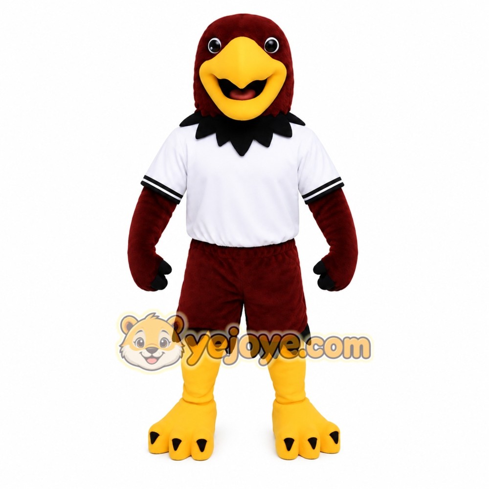 Maroon Yellow White Eagle Mascot Costume Maroon Yellow White Eagle Mascot Costume
